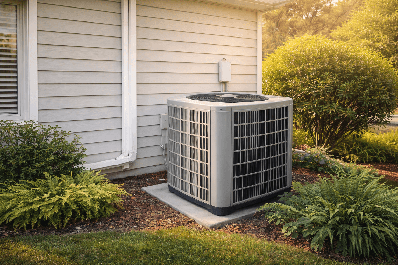 HVAC technician inspecting an air conditioning unit